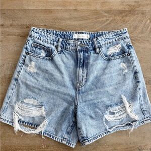 Hidden Light Blue Distressed Jean Shorts